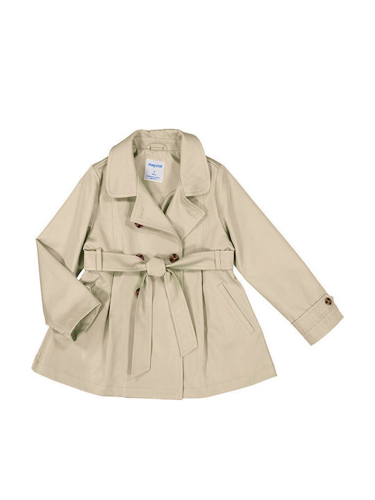 Mayoral Kids' Trench Coat Sepia