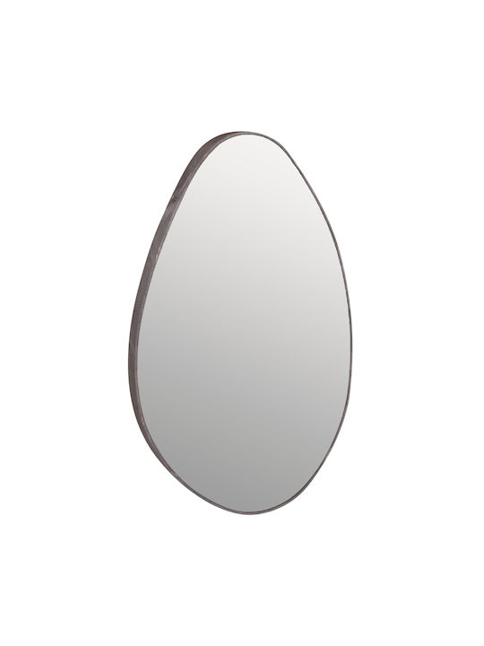 Freebox Wandspiegel Oval mit Gray Hölzernes Rahmen 80x50cm 1Stück