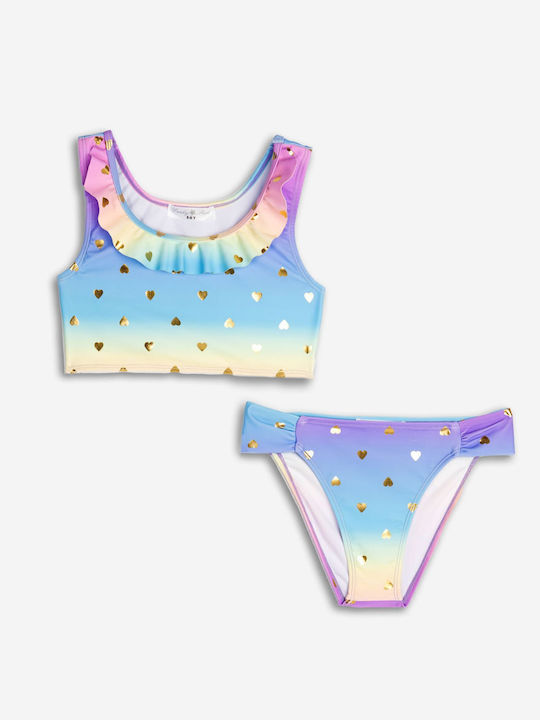 Funky Kids Swimwear Bikini Lilac, Light Blue, Light Yellow, Pink