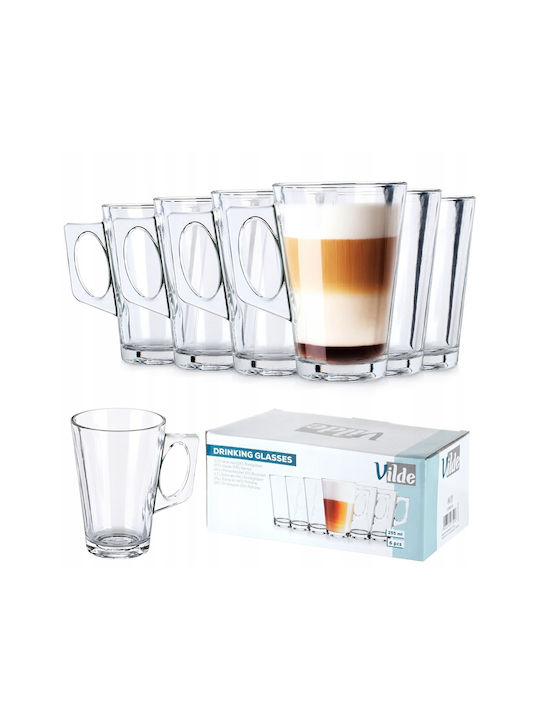 Orion Σετ Ποτήρια Νερού / Καφέ/Freddo από Γυαλί 255ml 6τμχ