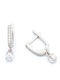 PS Silver Earrings Hoops made of Silver with Stones