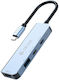 Devia USB-Hub 4 Anschlüsse USB 3.0 mit USB-A Anschluss Grau