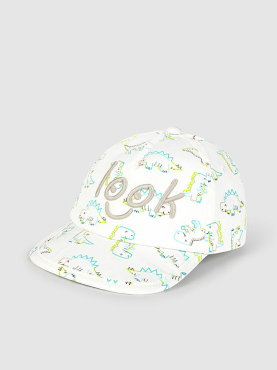 Mayoral Kids' Hat Jockey Fabric White
