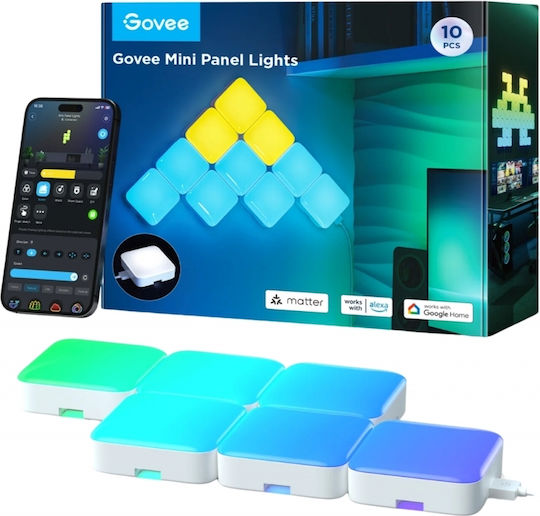 Govee Smart Lămpi Decorative Pentru Masă Mini Panou LED RGBIC 10 Bucăți