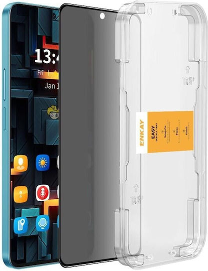 Privacy Full Face Tempered Glass Μαύρο (Redmi Note 14 4G / Redmi Note 14 5G / Poco M7 Pro)