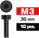 M3x30mm Cap Head Screws 10 Pcs