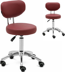Physa Räder Friseursalon- und Spa-Hocker mit Rückenlehne Burgundisch