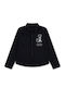 Kinder-Strickjacke Baumwoll-Schwarz Court Dri-FIT
