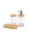 Bamboo Bathroom Accessory Set Transparent