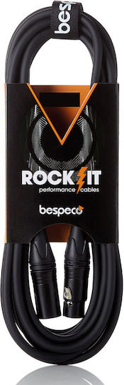 Bespeco Cable XLR Male / XLR Female - XLR Male / XLR Female Black 10m RKMB1000