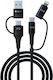 Devia Braided USB to Lightning / Type-C Cable Μαύρο 1.5m