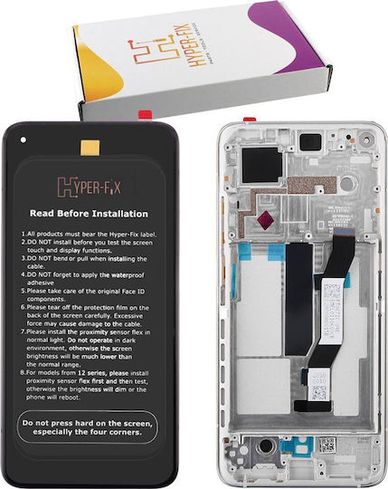 Hyper Fix Οθόνη με Μηχανισμό Αφής και Πλαίσιο για Xiaomi Mi 10T 5G, Mi 10T Pro 5G (Ασημί)