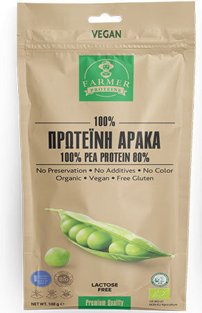 Farmer Proteins 100% Βιολογική Πρωτεΐνη Αρακά Χωρίς Γλουτένη & Λακτόζη 100gr