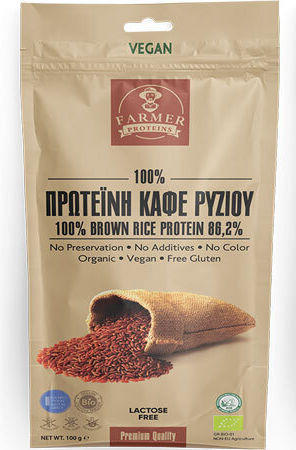 Farmer Proteins Brown Rice Organic Gluten & Lactose Free 100gr