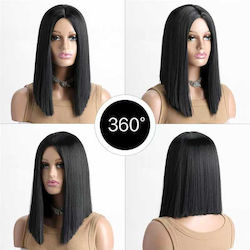 Women's Synthetic Wig Long Straight Hair Asymmetrical Black