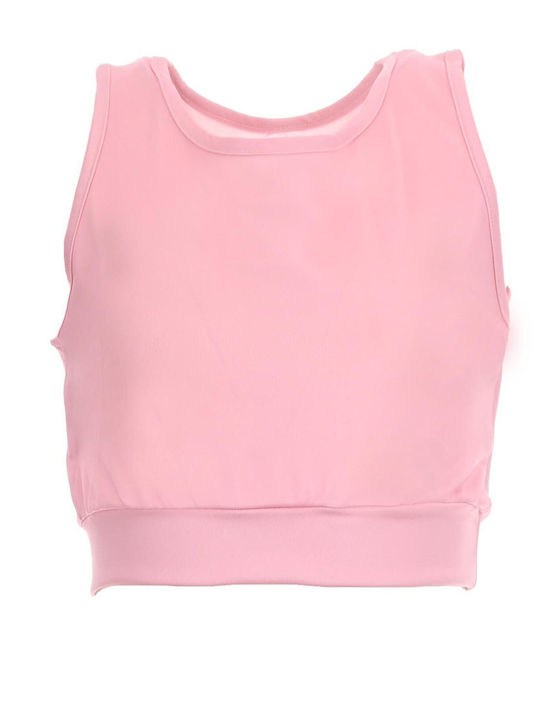Joyce Kinder-Crop-Top Ärmellos Rosa Allover The...