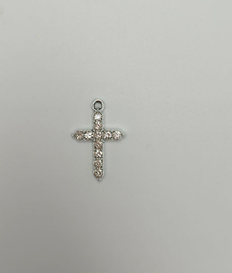 Cruce din pietre strălucitoare argintii 50 buc 2.5x1.5cm M302 Rin-m302