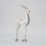 Velvet White Deer with Gold Glitter 19x45x8cm