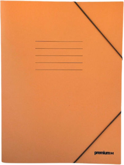 Πορτοκαλί Ντοσιέ Χάρτινο Premium Λάστιχο 25x35cm