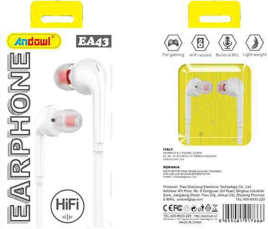 Andowl Ea43 In-ear Handsfree Ακουστικά με Βύσμα 3.5mm