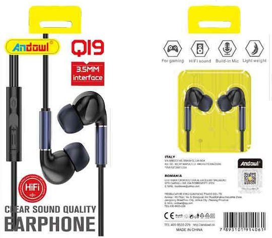 Andowl Q19 In-ear Handsfree Headphones with Connector 3.5mm