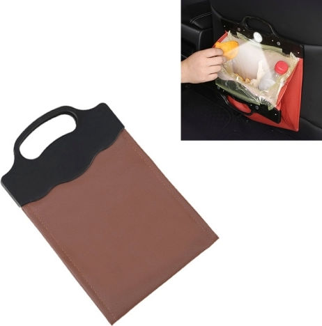 Multifunktionaler hängender Auto-Mülleimer mit LED-Licht 28 x 18 cm Kaffee