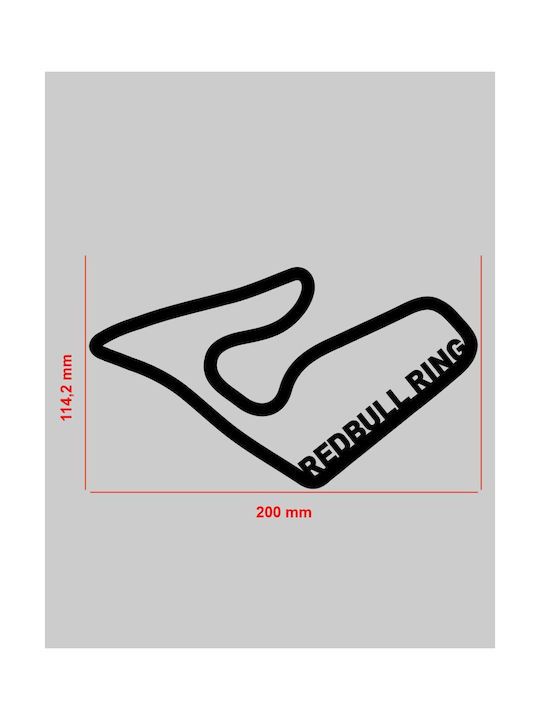 Ακρυλικό Διακοσμητικό Τοίχου Πίστα F1 Redbull Ring 20 X 11,4 Cm Black