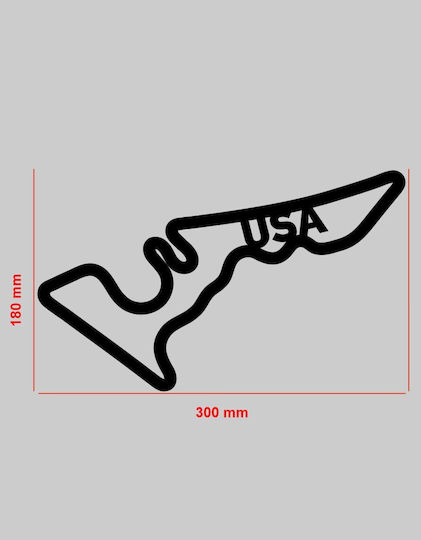 Акрилна декорация за стена F1 писта САЩ 30 x 18 см черна