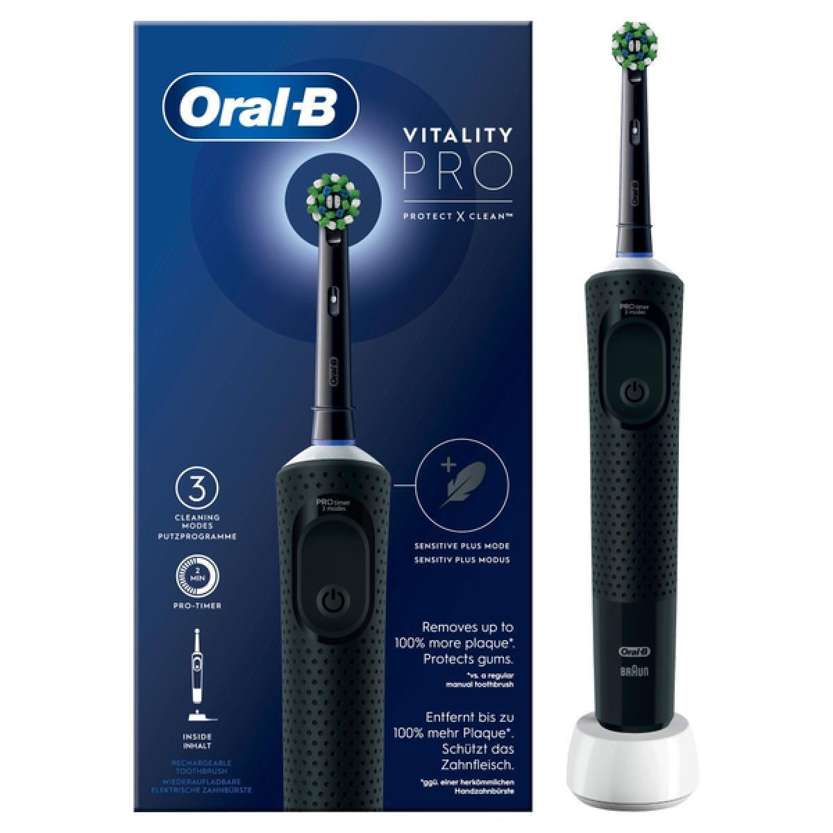 Oral-B Vitality Pro Protect X Clean Ηλεκτρική Οδοντόβουρτσα με Χρονομετρητή Μαύρη (4210201427063)
