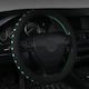 Car Steering Wheel Cover Leather Green with Green Stitching