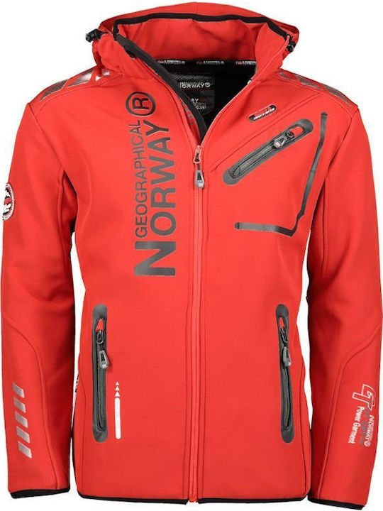 Winter Jacket Softshell Waterproof and Windproof Red / Black