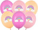 Set of 6 Balloons Latex Multicolored "Rainbow" 30cm (Μiscellaneous Designs)