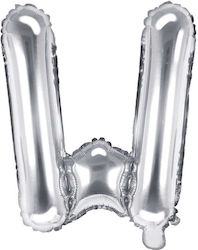 Luftballon Folie Buchstabe W Silber 35cm