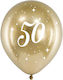 Set 6 Luftballons Latex Goldene 50th Birthday 30cm