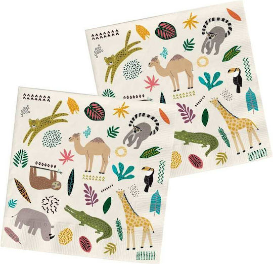 Șervețele 33 X 33cm "Zoo Party" Pachet de 20 bucăți