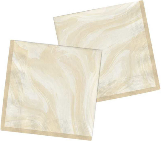 Χαρτοπετσέτες 33 X 33εκ "marble Beige" Συσκ 20 Τεμ