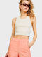 Women's Cotton Sleeveless Ecru Blouse