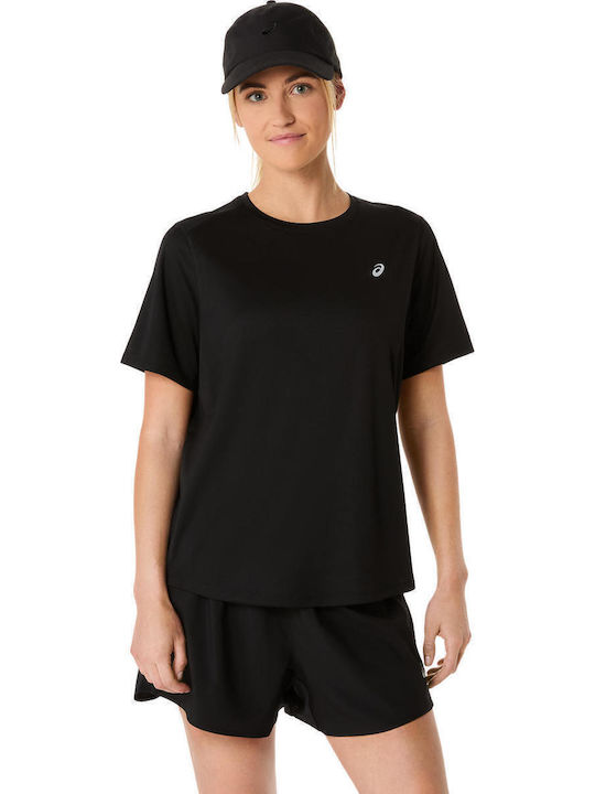 ASICS Γυναικεία Μπλούζα Κοντομάνικη Μαύρη