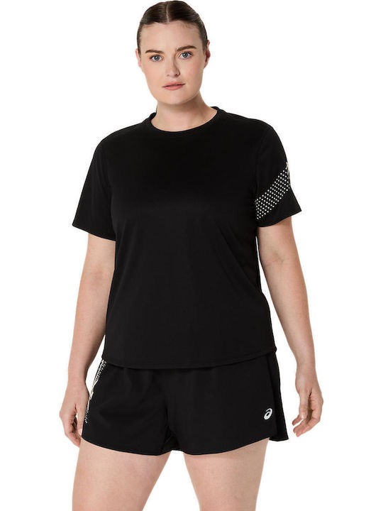ASICS Icon Γυναικεία Μπλούζα Κοντομάνικη Μαύρη
