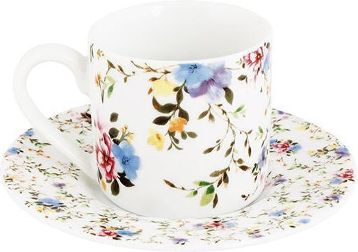 Oriana Ferelli Комплект чаши Кафяв от Порцелан Бели 6бр