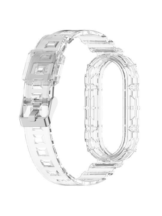 Xiaomi Smart Band 9 9 Nfc Glacier Metal Buckle Ενσωματωμένη Ζώνη Ρολογιού Tpu Διαφανές Λευκό