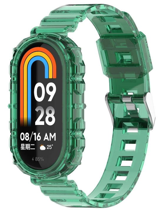 Xiaomi Smart Band 9 9 NFC Gletscher Metallverschluss Integriertes TPU Transparentes Grünes Uhrenarmband