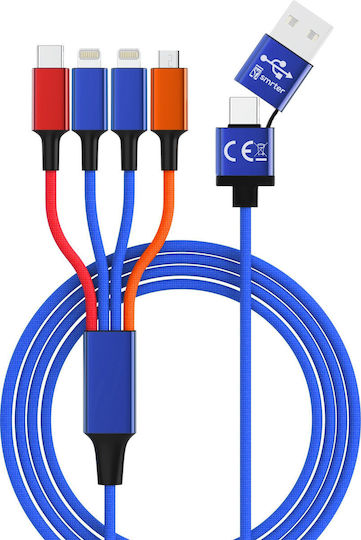 Smrter Hydra Elite 6in1 Regular USB to Lightning Cable Πολύχρωμο 1m