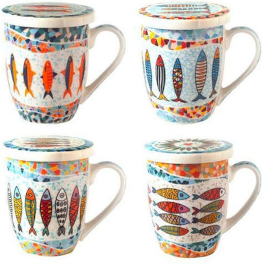 Origen Keramiktasse mit Deckel in Verschiedene Farben Mehrfarbig (Verschiedene Farben)