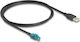 Delock Kabel HSD Z Buchse zu USB 2.0 Typ-A Stecker 1 m Schwarz 90534