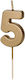 Candle Gold "5" 4.5 cm Height