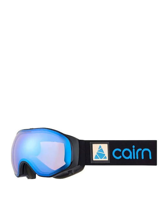 Cairn Μάσκα Σκι & Snowboard Ενηλίκων Μαύρη με Φακό σε Μαύρο Χρώμα