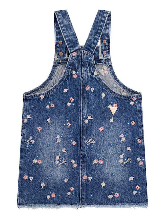Kinderkleid Ärmellos Denim Blau