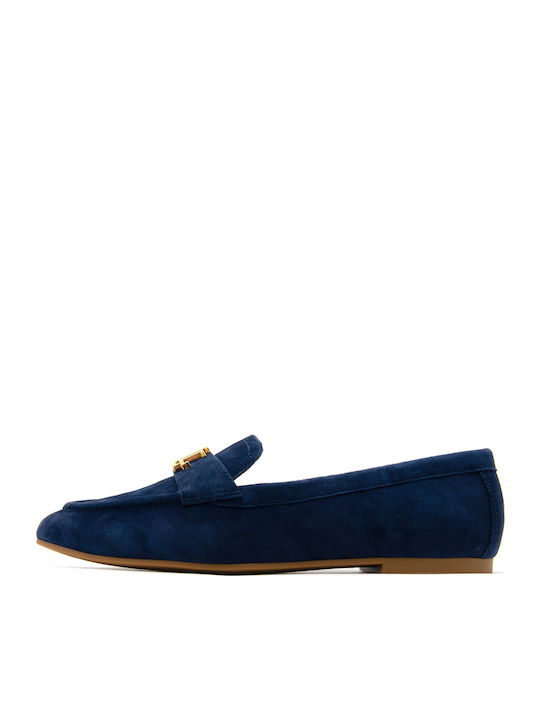 Averi Δερμάτινα Γυναικεία Loafers σε Μπλε Χρώμα