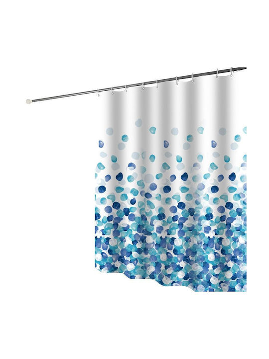 Shower Curtain Fabric Blue Petal